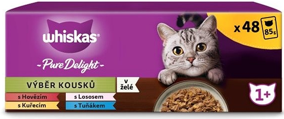 Whiskas Pure Delight Výběr kousků v želé 48 x 85 g