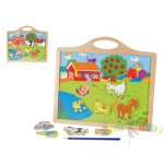 Magnetická tabulka farma 33x25cm dřevěná