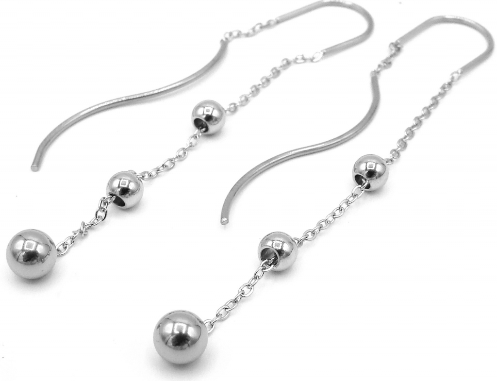 Steel Jewelry náušnice provlékací KULIČKY chirurgická ocel NS231207