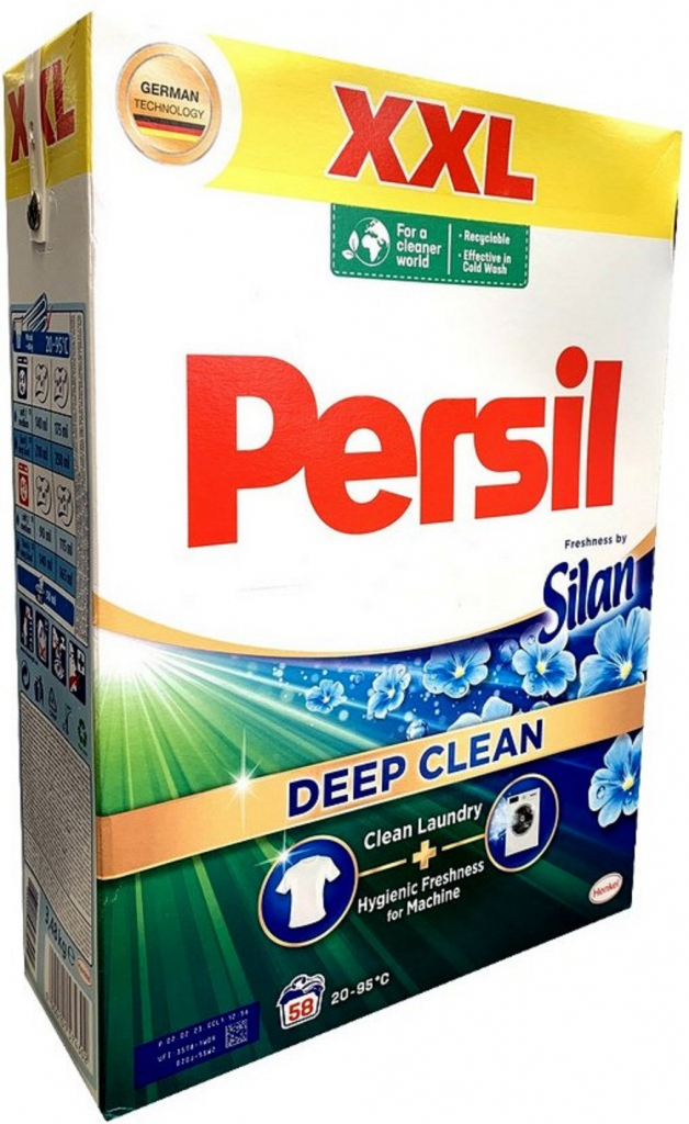 Persil Deep Clean Freshness by Silan prací prášek na na bílé a stálobarevné prádlo box 58 PD 3,48 kg