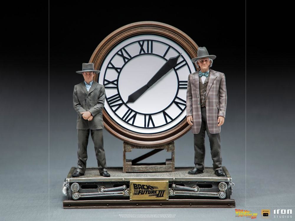 Iron Studios Inexad Back to the Future III Marty and Doc at the Clock Deluxe Art Scale 1/10