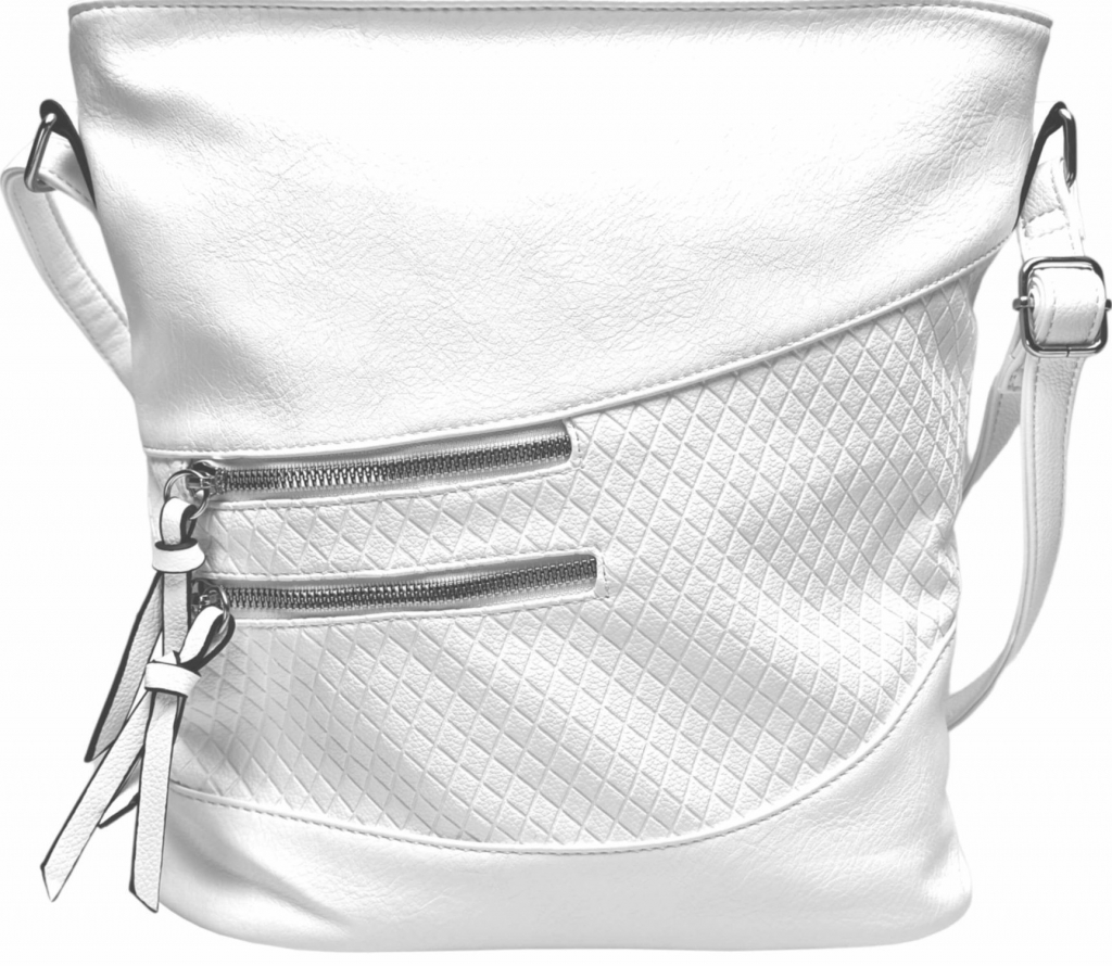 Bílá crossbody kabelka s líbivou texturou