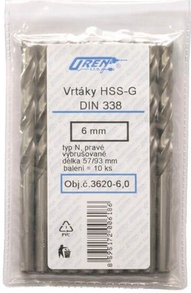 Vrták OREN DIN 338 HSS-G, vybrušovaný 3 mm