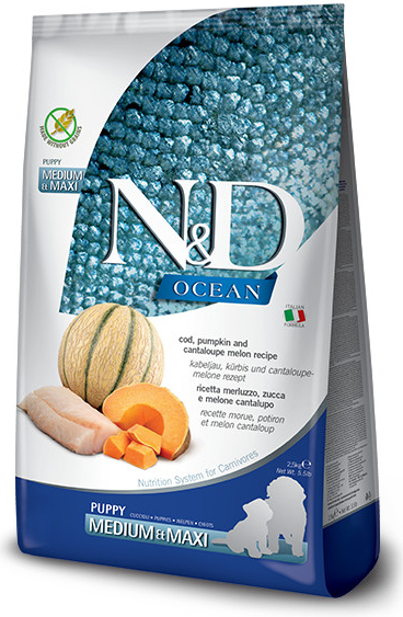 N&D Ocean Dog Puppy M/L Codfish & Pumpkin & Melon 2 x 12 kg