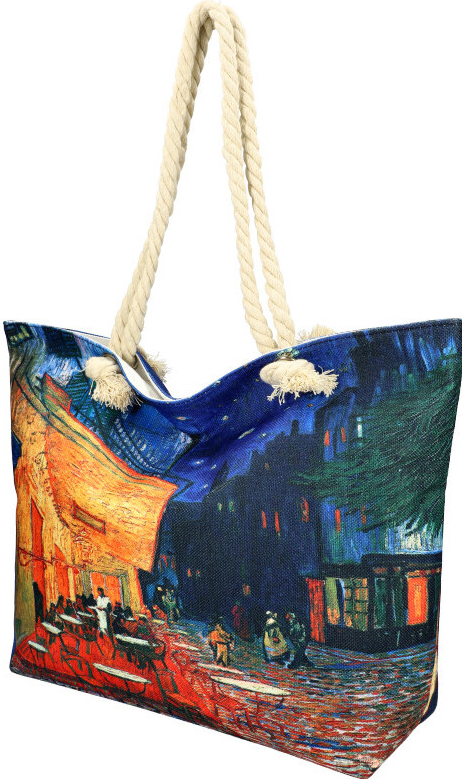 Linea Moda Velká plážová taška v malovaném designu modrá HB005