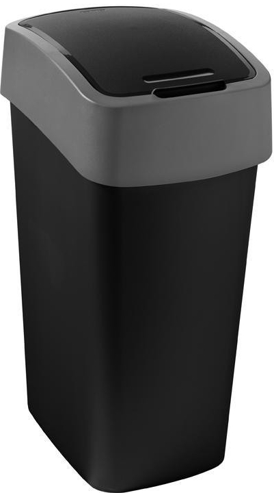 Curver odpadkový koš FLIP BIN 45 l černý/stříbrný