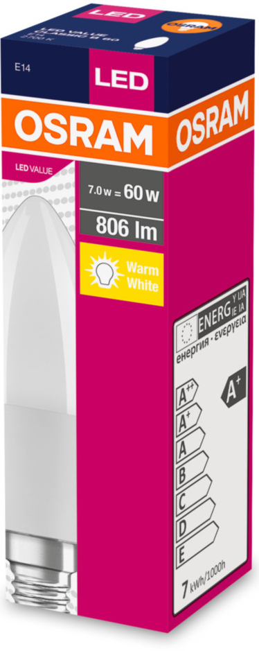 Osram LED žárovka E14 CL B FR 7W 60W teplá bílá 2700K , svíčka