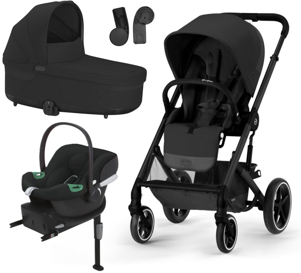 Cybex SET 5v1 Balios S Lux 2024 + Cot S Lux + Aton B2 i-Size + báze One + adaptéry Moon Black