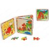 Knížka pohádková/puzzle dřevěné 16x15x2,5cm