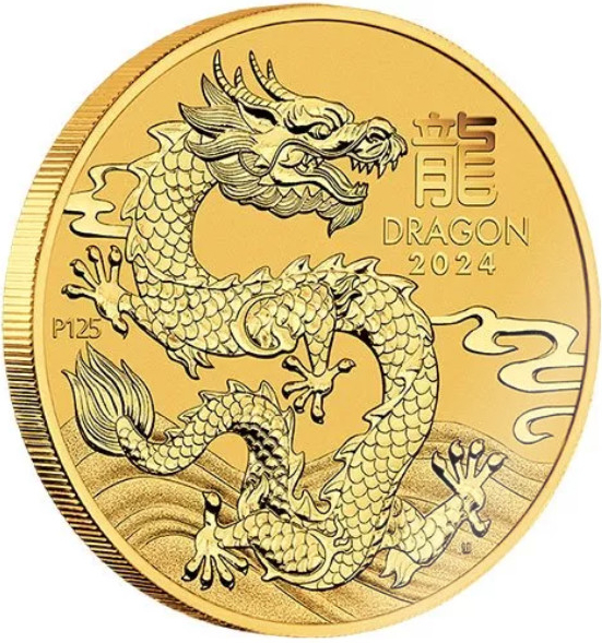 The Perth Mint zlatá mince Lunární Série III Rok Draka 2024 1 oz