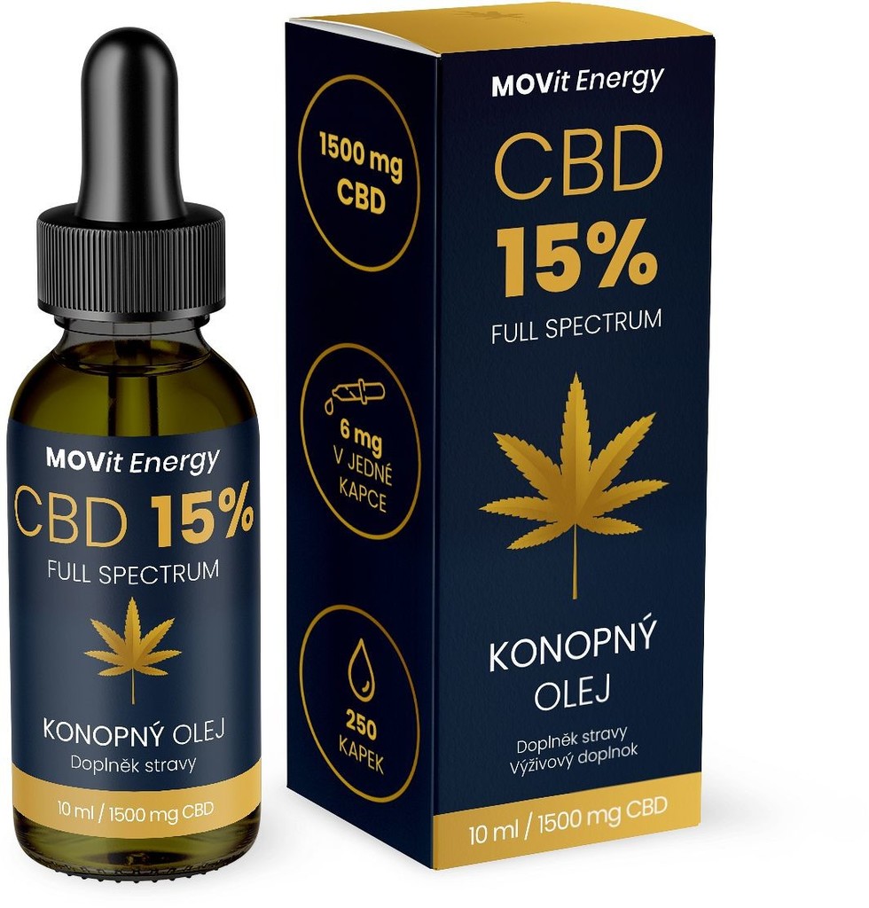 MOVit Energy CBD 15% Full Spectrum konopný olej 10 ml