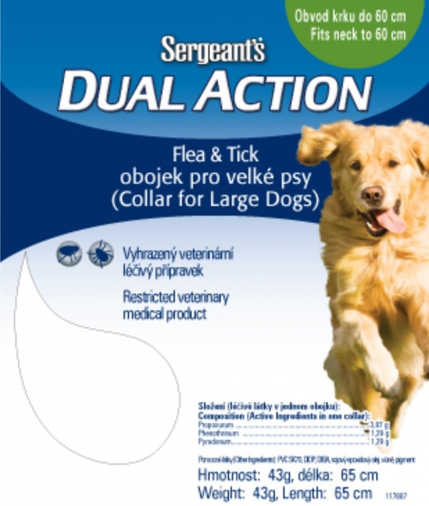 Sergeant\'s Dual Action Antiparazitivní obojek velký pes 65 cm