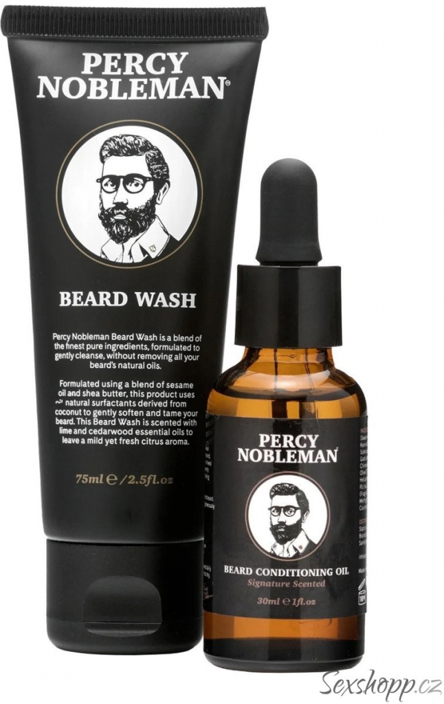 Percy Nobleman Beard šampon na vousy 75 ml + výživný olej na vousy 30 ml dárková sada
