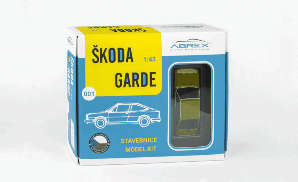 Abrex škoda Garde 1982 Olivová Stavebnice časopis s modelem Zelená 1:43