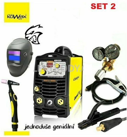 Kowax SET GeniTig 200DC set 02A + Hořák 4m + kabely 3m + ventil + kukla