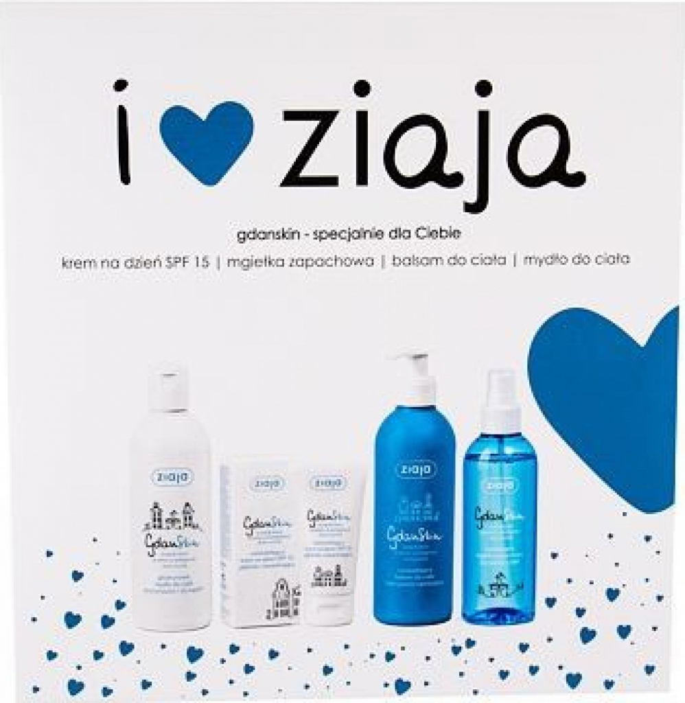 Ziaja GdanSkin pro ženy denní pleťová péče SPF15 50 ml + tělový balzám 300 ml + glycerínové mýdlo 300 ml + hydratační mlha 200 ml dárková sada