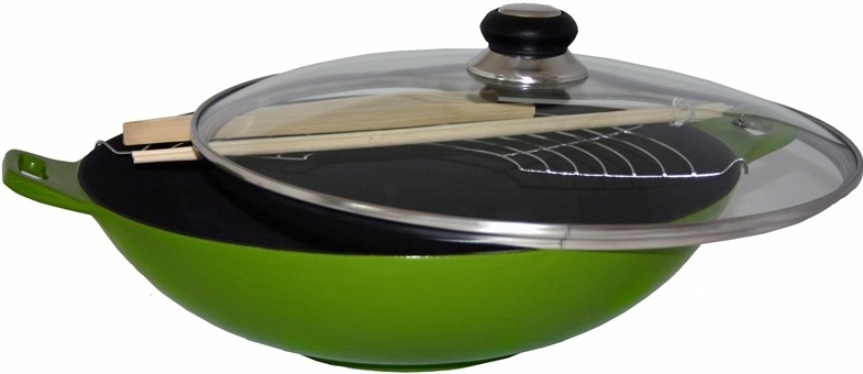 Eva litinový keramický wok Gruen příslušenství i na ind 36 cm