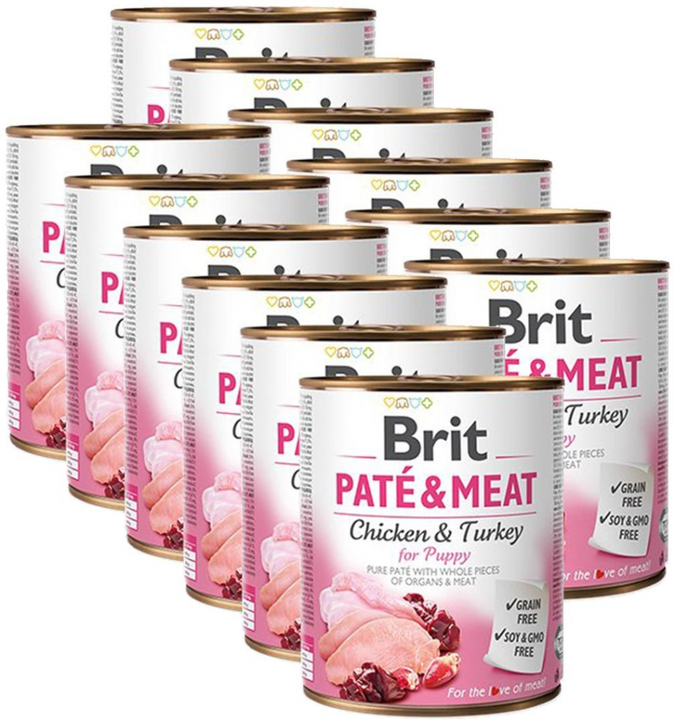 Brit Paté & Meat Puppy Chicken & Turkey 12 x 800 g