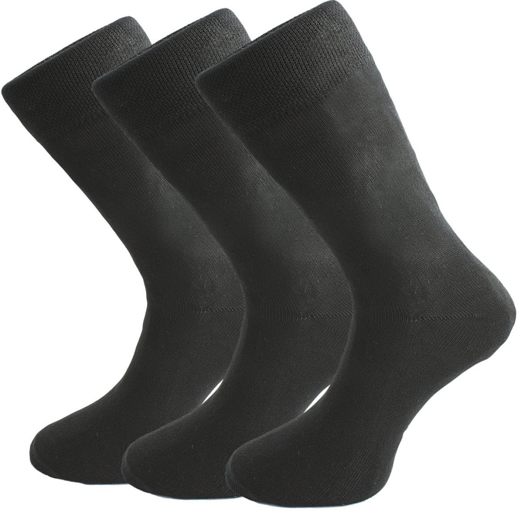 Zulu ponožky Diplomat Bamboo 3 pack černá