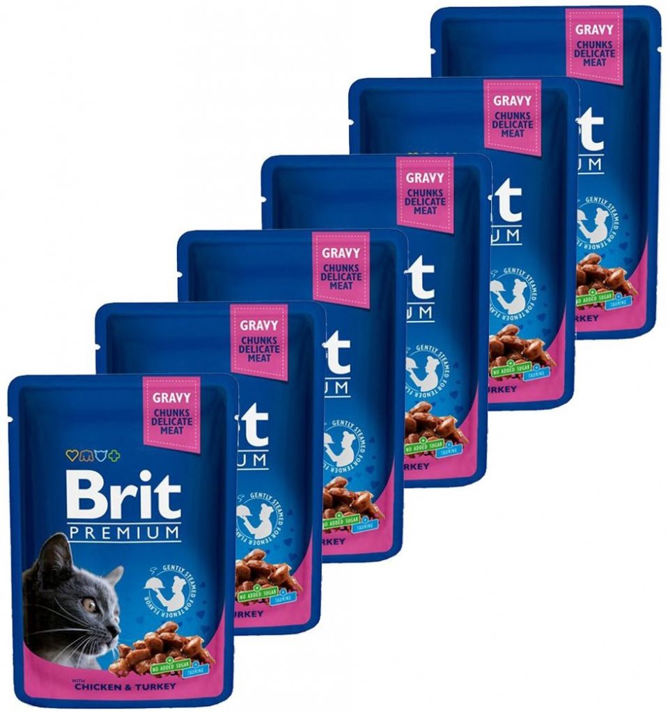 Brit Premium Cat Chicken & Turkey 6 x 100 g