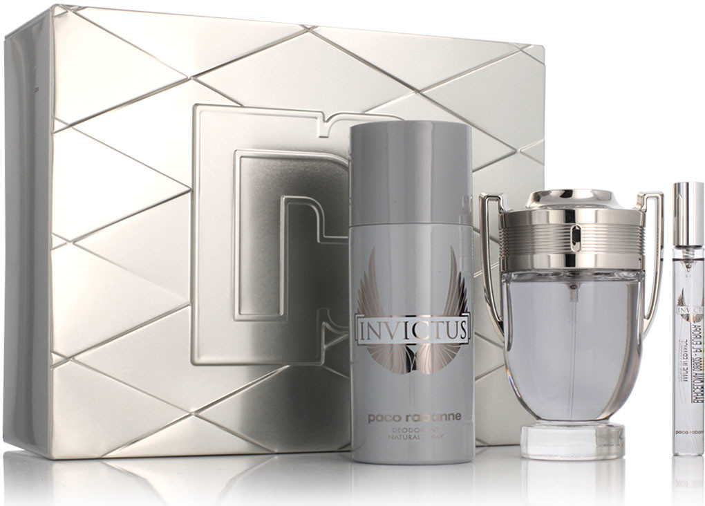 Paco Rabanne Invictus EDT 100 ml + deospray 150 ml + EDT 10 ml pro muže dárková sada