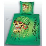 Povlečení Ed Hardy Pirát zelený 135/200 (ložní povlečení Ed Ha)