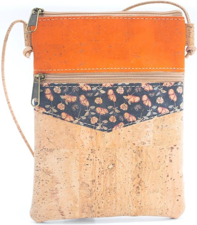 Korková kabelka na mobilní telefon Oranžová
