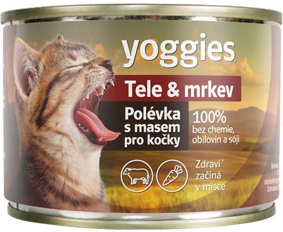 Yoggies Polévka pro kočky Tele & mrkev 185 g