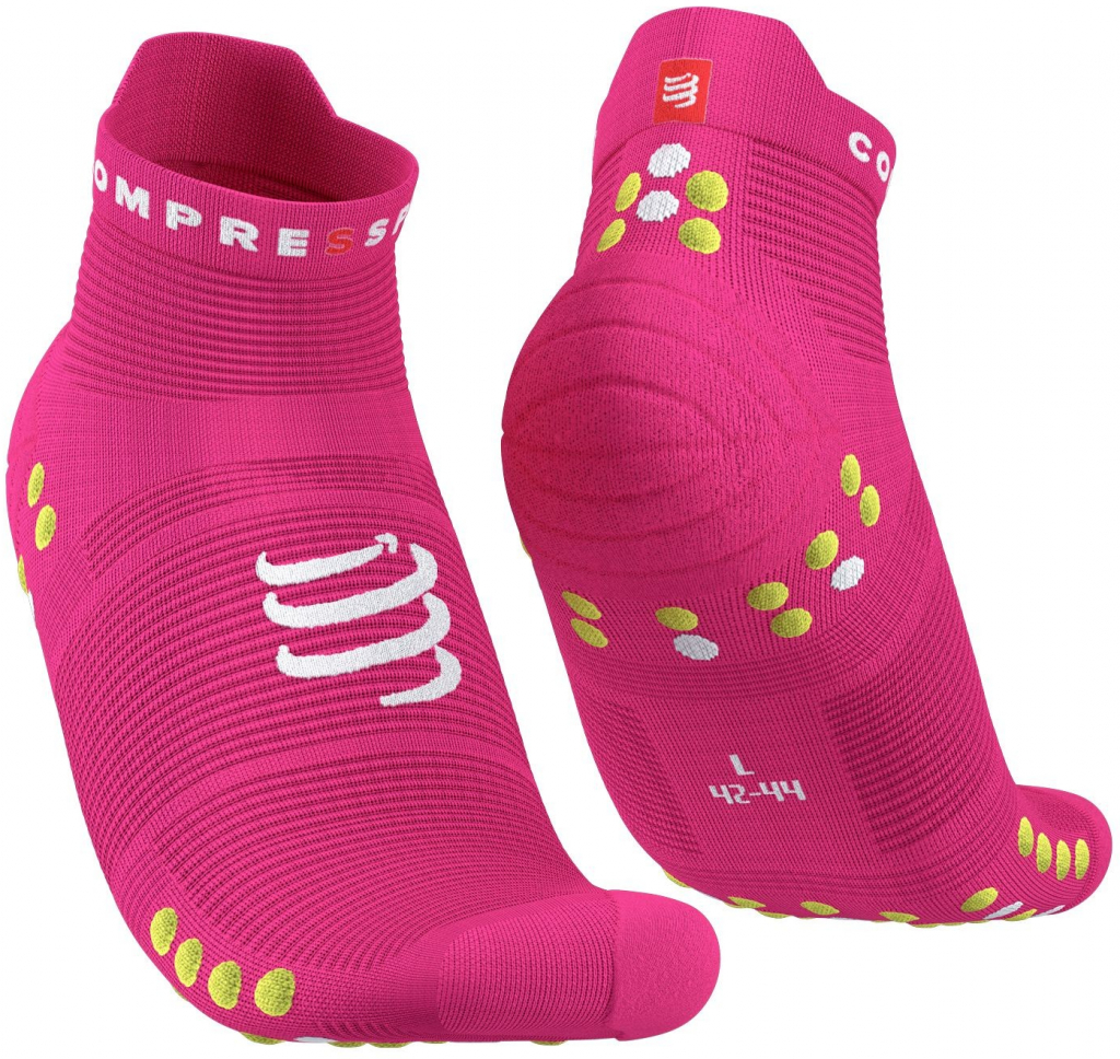 Compressport Pro Racing Socks V4.0 Run Low fluo pink/primrose