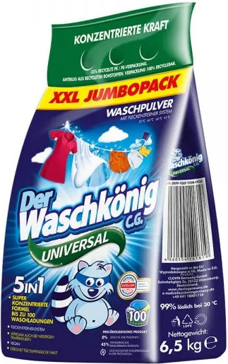 Waschkönig 5v1 universal XXL prášek na praní 100 PD
