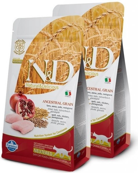N&D LG Cat Neutered Chicken & Pomegranate 2 x 10 kg