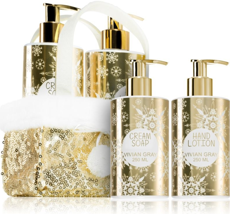 Vivian Gray Golden Glitters krémové mýdlo 250 ml + výživný krém na ruce 250 ml dárková sada