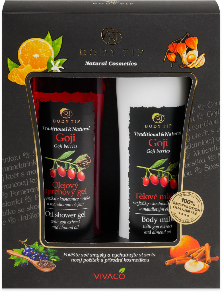 Body tip Goji sprchový olej 200 ml + tělové mléko 200 ml dárková sada