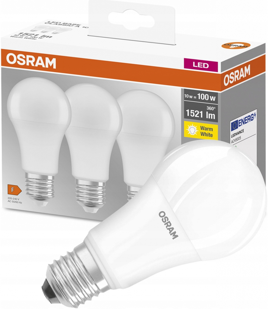 Osram LED žárovka , 13W, E27, teplá bílá 3 ks