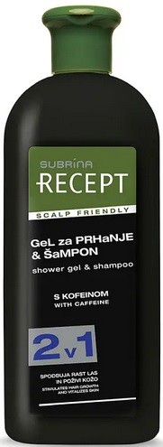 Subrína Recept Coffein Shower Gel And Shampoo kofeinový šampon a sprchový gel 2v1 400 ml