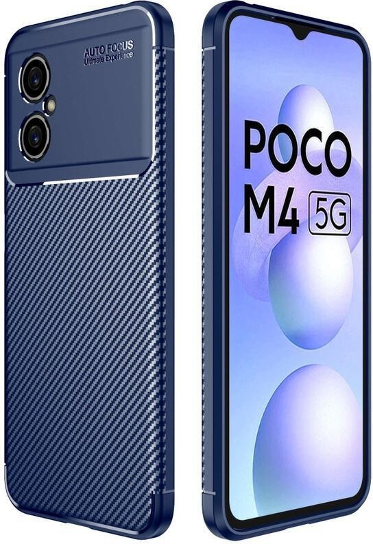 Pouzdro Carbon odolné gelové obal na mobil Xiaomi Poco M5 - modré