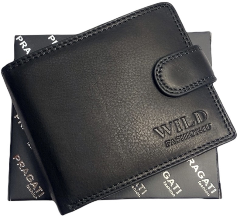WILD FASHION4U Pánská kožená peněženka s přezkou Wild Fashion black
