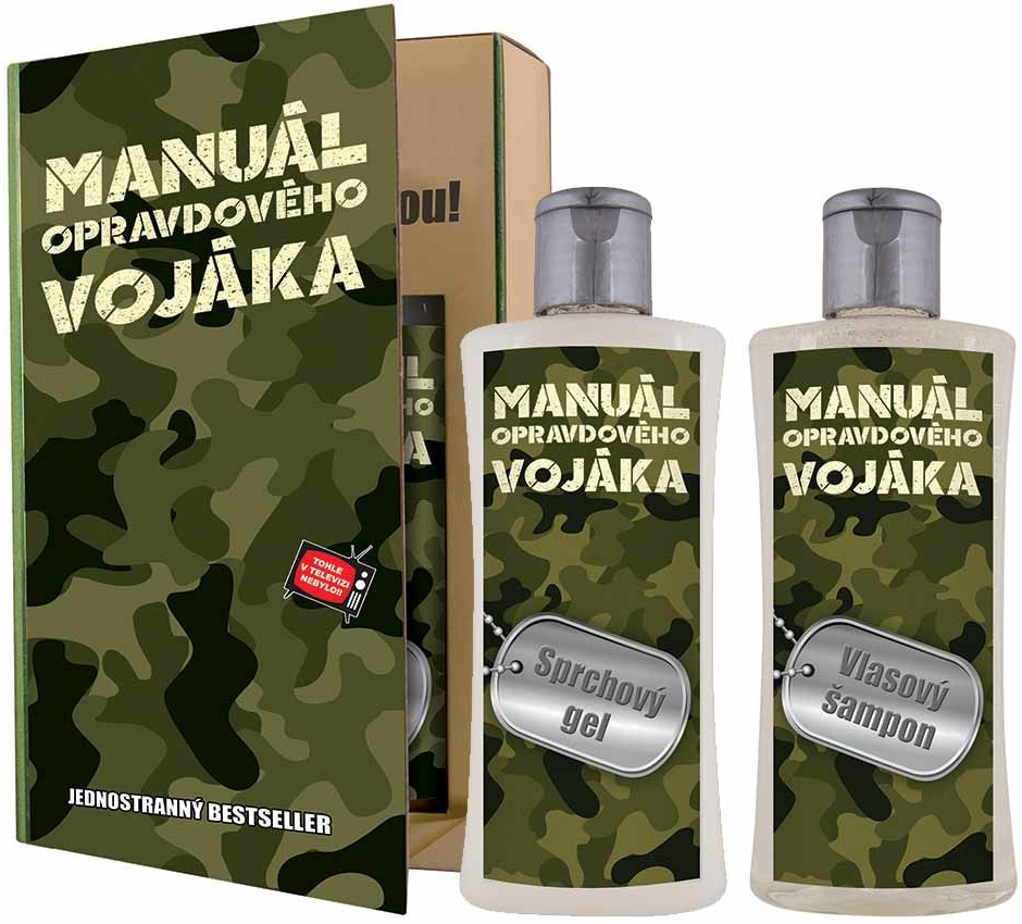 Bohemia Gifts Voják sprchový gel 200 ml + šampon na vlasy 200 ml kniha dárková sada
