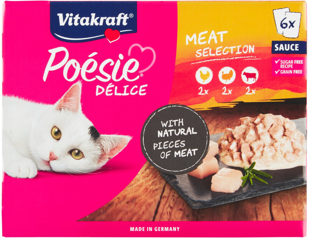 Vitakraft Poésie Délice Meat Selection kompletní krmivo pro dospělé kočky 6 x 85 g