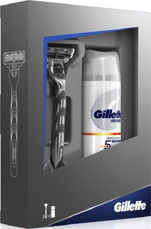 Gillette Mach 3 holící strojek + gel na holení 75 ml dárková sada