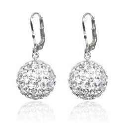 Stříbrné náušnice Koule 16mm Swarovski Elements