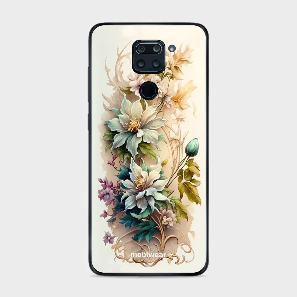 Pouzdro Mobiwear Glossy Xiaomi Redmi Note 9 - G014G Krémové květy