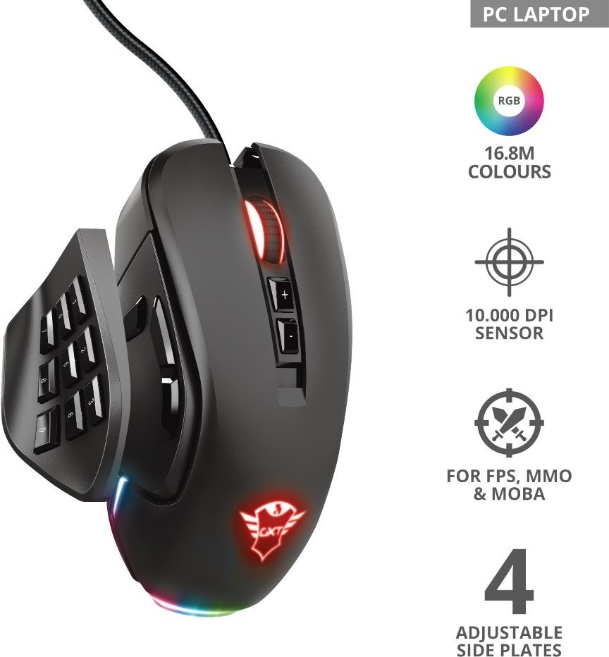 Trust GXT 970 Morfix Customisable Gaming Mouse 23764