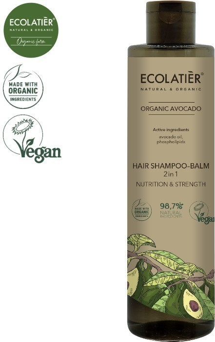 EOLab Ecolatiér Organic Avokádo 2v1 šampon-balzám 350 ml
