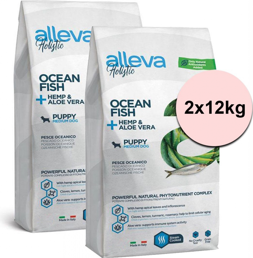 Alleva Holistic Puppy medium Ocean Fish 2 x 12 kg