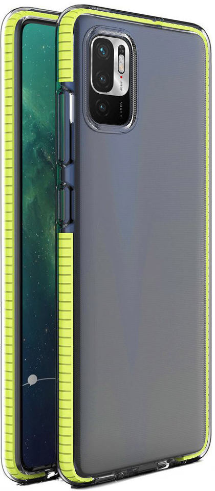 Pouzdro Spring silikonové s barevném lemem Xiaomi Redmi Note 10 5G / Poco M3 Pro žluté