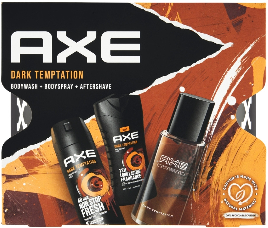 AXE Dark Temptation deodorant sprej 150 ml + sprchový gel 250 ml + voda po holení 100 ml