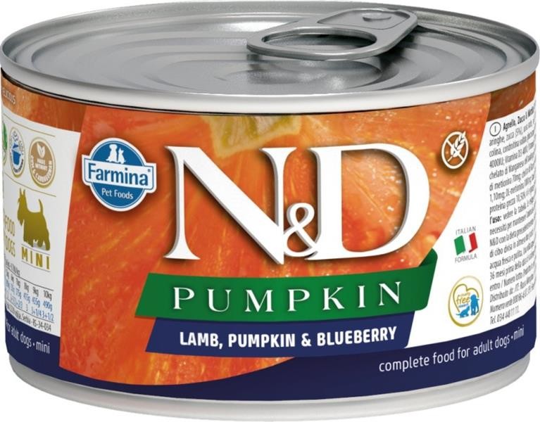 N&D Pumpkin Dog Adult Mini Grain Free Lamb & Blueberry 140 g