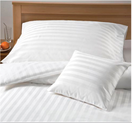 Textil 4 hotels damašek hotelové povlečení bílé 25 mm proužek TH0057 140x200 70x90
