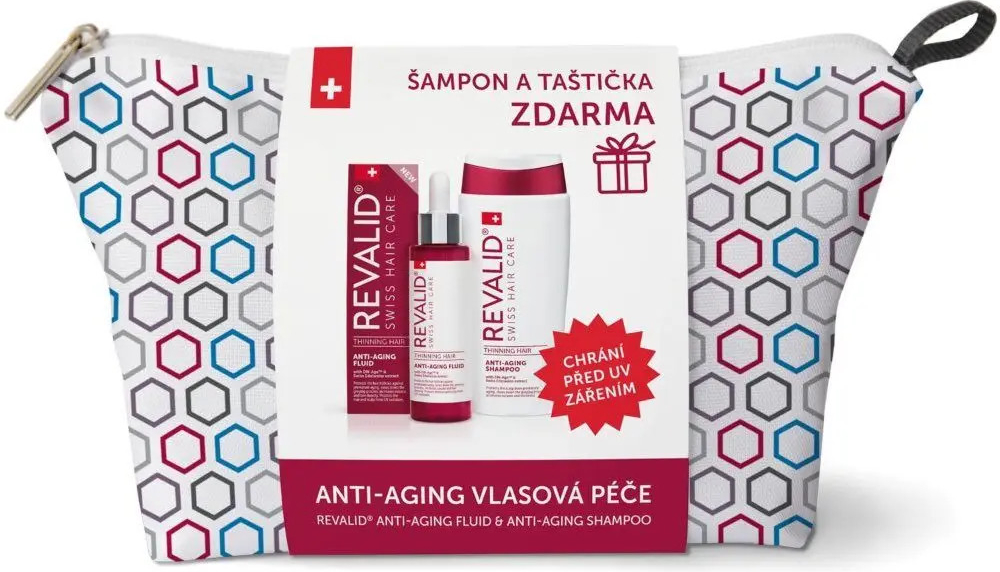 Revalid® Anti-Aging Vlasová péče Šampon na vlasy + Fluid na vlasy + Taštička dárková sada